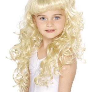Perruque longue bouclée enfant blonde