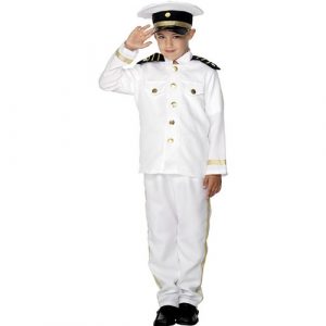 Costume enfant capitaine noir blanc