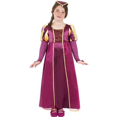 Costume enfant fille Tudor robe longue rose