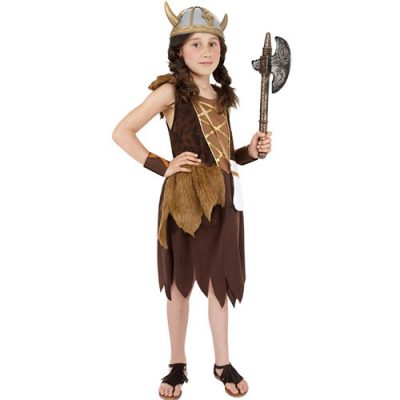 Costume enfant petite viking marron