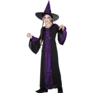 Costume enfant sorcière noir et violet