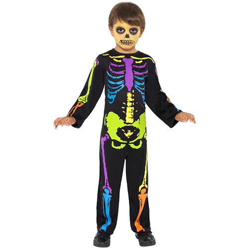Costume enfant squelette fluo combinaison effet néon