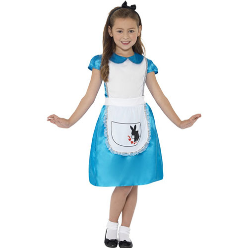 Costume Enfant Alice Au Pays Des Merveilles Bleu Et Blanc