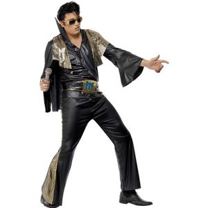 Costume homme Elvis noir doré