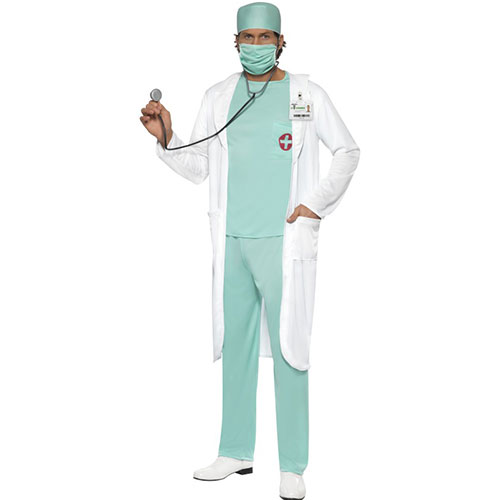 Homme Blouse de laboratoire avec porte-nom costume tenue pour médecin infirmière Fancy Dress 