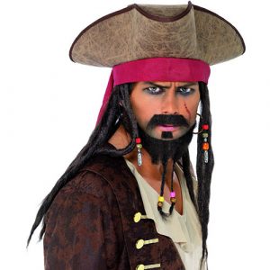 Chapeau pirate des Caraïbes dreadlocks
