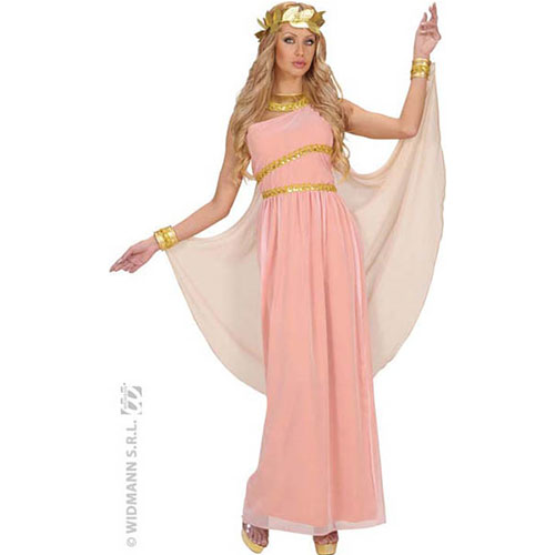 Costume femme belle Aphrodite robe longue rose