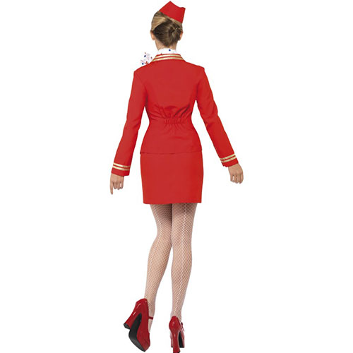 Costume d'hôtesse de l'air rouge pour femme - Déguisements adultes