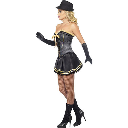 Costume femme sexy gangster robe courte bustier