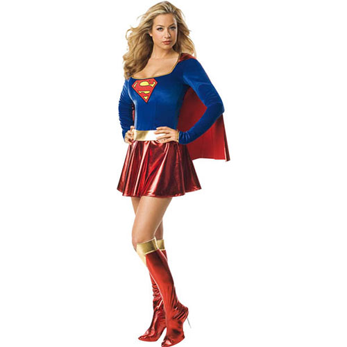 Costume femme sexy Supergirl robe et cape