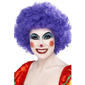 Perruque clown fou violet