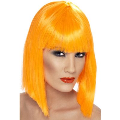 Perruque glam courte orange