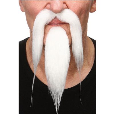 Moustache barbe luxe chinois blanches
