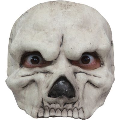 Demi masque crâne blanc latex adulte