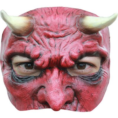 Demi masque diable rouge latex adulte