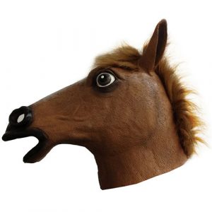 Masque de cheval avec poils latex adulte