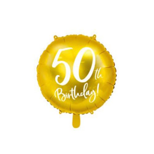 Ballon birthday 50 ans. Aluminium - gonflage à l'hélium