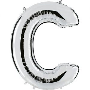 ballon-metallise-argent-lettre-C,-102-cm
